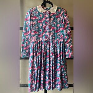 Darling 90’s Floral Laura Ashley Dress with Lace Collar